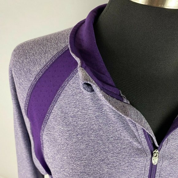 C9 By Champion L Purple Collared Partial Zip Pullover Long Sleeve Mesh Accents - Picture 3 of 10